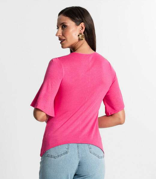 Blusa Feminina Manga Curta Rovitex Rosa
