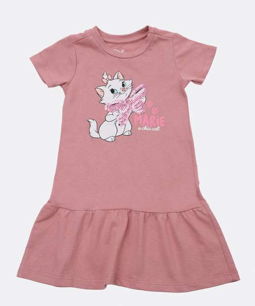 Image_Vestido Infantil Moletinho Babado Marie Disney Tam 1 a 3 Rosa