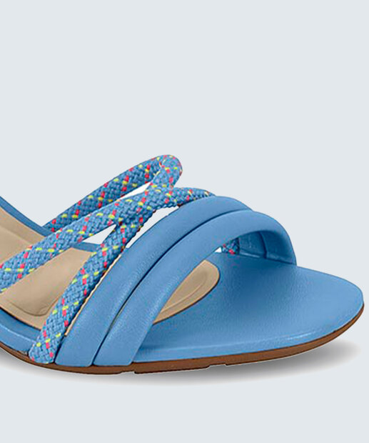 Sandália Salto Grosso Feminina Amarração Moleca