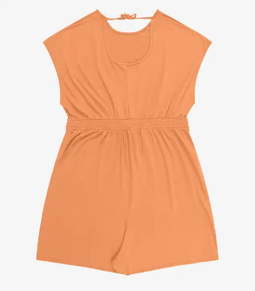 Macaquinho Feminino Malha Visco Infinita Cor Laranja