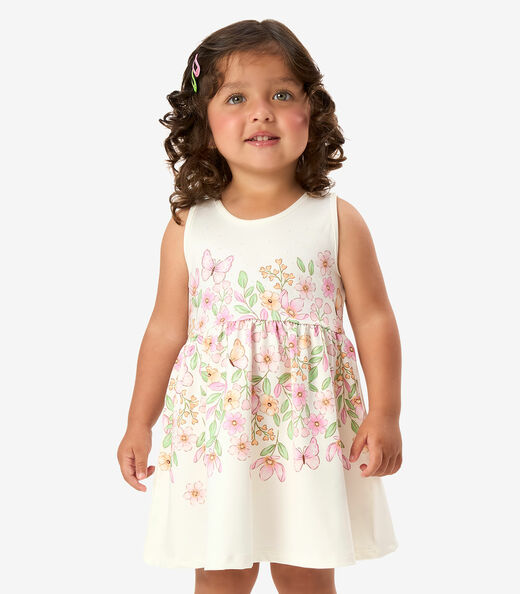 Image_Vestido Infantil Com Estampa Floral Rovi Kids Bege