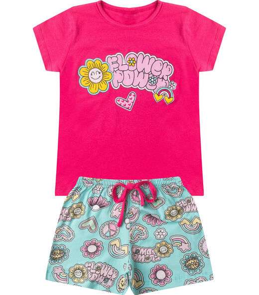 Image_Conjunto Infantil Menina Básico Curto Select Rosa