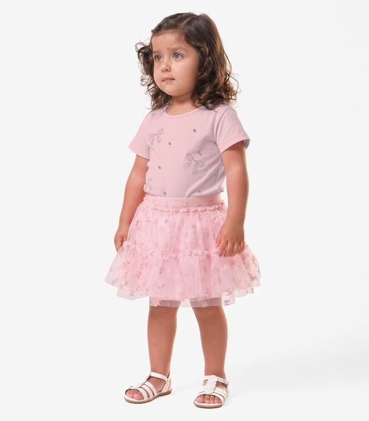 Conjunto Menina Blusa Com Saia Trick Nick Rosa