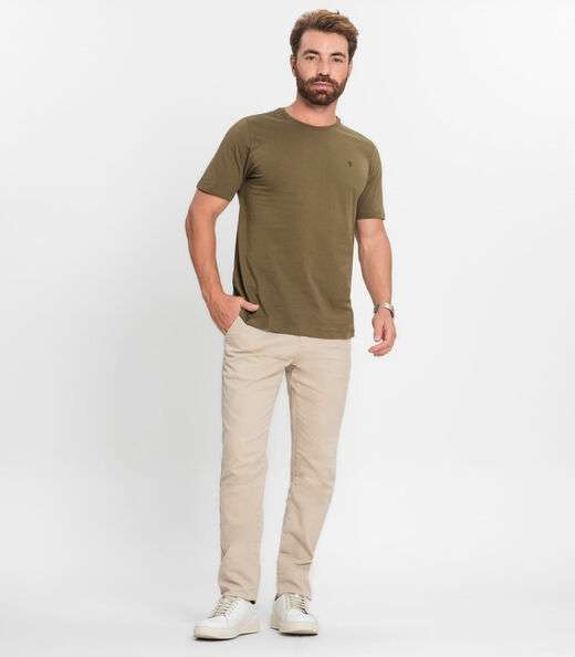 Camiseta Masculina Plus Size Meia Malha Diametro Verde