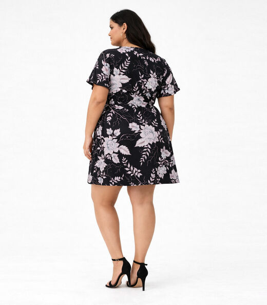 Vestido Curto Feminino Plus Size Helanca Select Preto