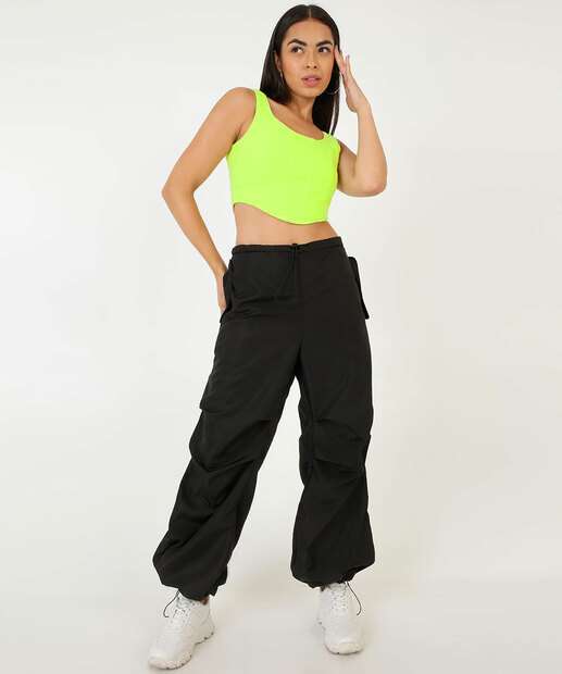 Blusa Cropped Feminina Sarja Lastex Disparate