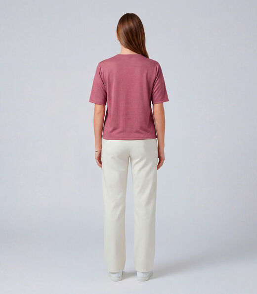 Blusa Feminina 100% Poliéster Básica Infinita Cor Rosa