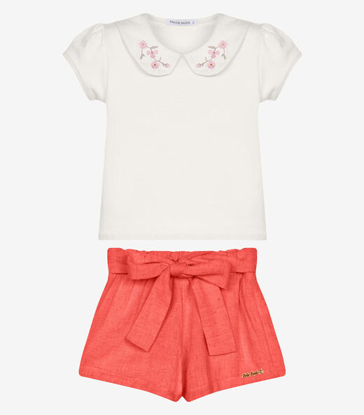 Image_Conjunto Menina Blusa Com Shorts Trick Nick Bege