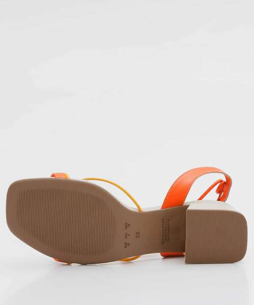 Sandália Salto Grosso Feminina Tiras Amarração Bebecê