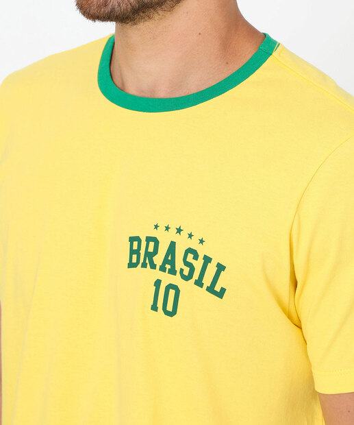 Camiseta Masculina Copa Do Brasil Marisa Amarelo
