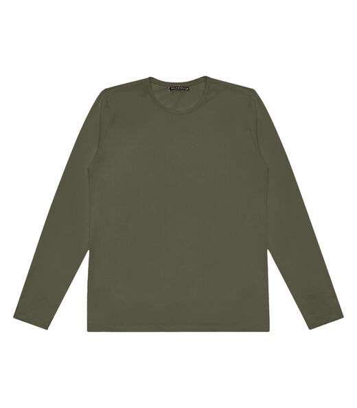 Camiseta Manga Longa Meia Malha Diametro Verde