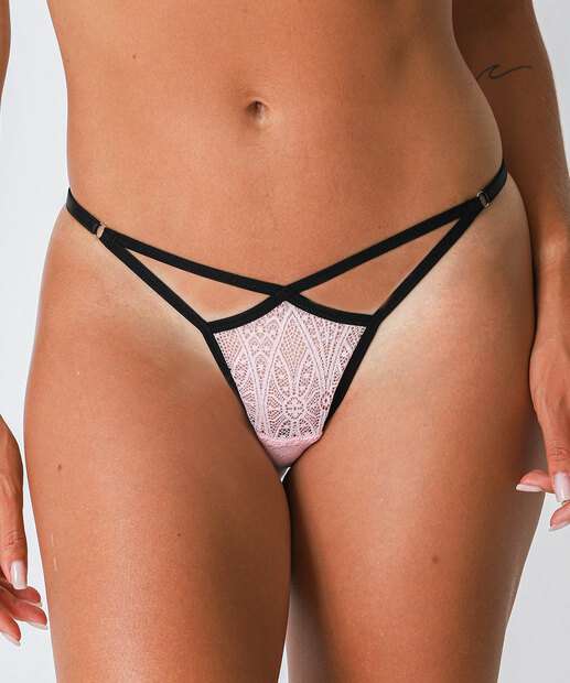 Calcinha String Fio Dental Renda Marisa Rosa