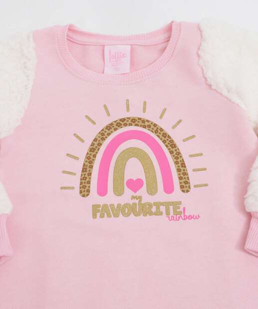 Vestido Infantil Estampada Pelúcia Manga Longa Tam 1 a 3