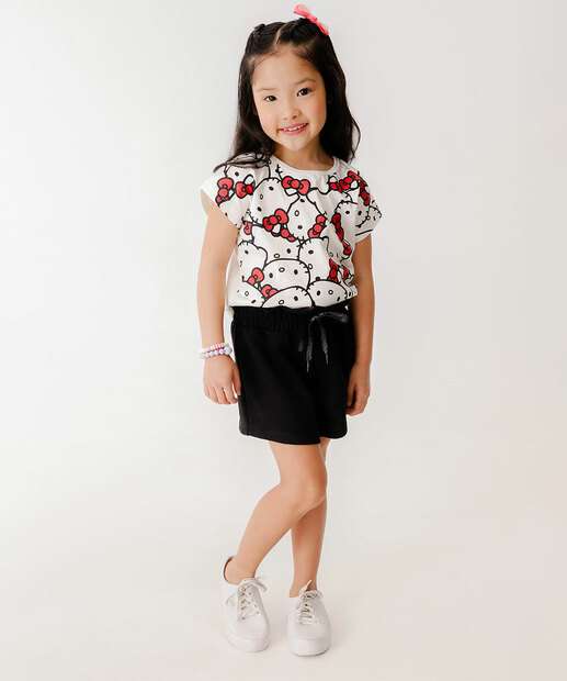 Blusa Infantil Estampa Hello Kitty Sanrio Tam 4 a 10