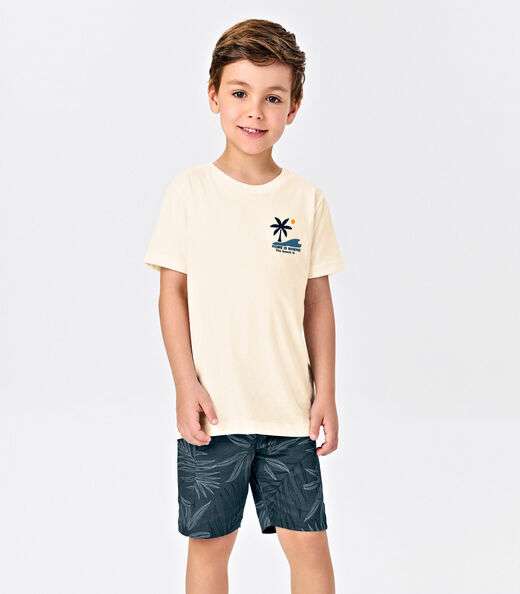 Image_Conjunto Infantil Camiseta Com Bermuda Trick Nick Bege