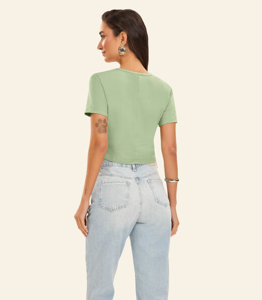 Blusa Básica Feminina Cotton Leve Rovitex Verde