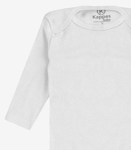 Kit 4 Body Bebê Canelado 2 Peças Kappes Branco