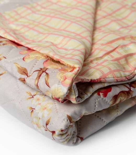 Cobreleito Queen Estampado Dupla Face Lepper Bege