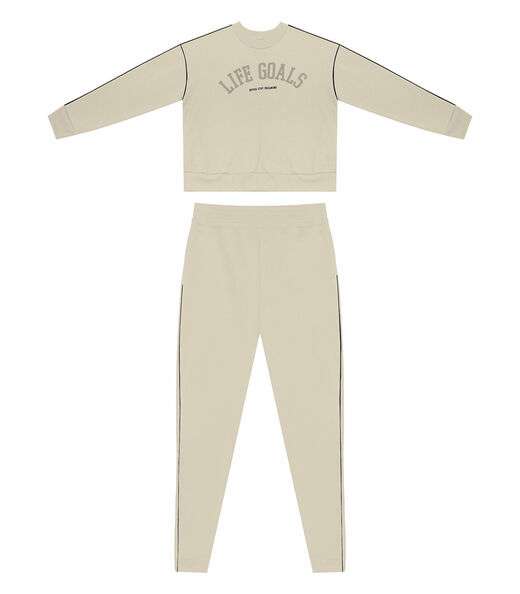 Conjunto Blusão com Calça Feminino Rovitex Bege