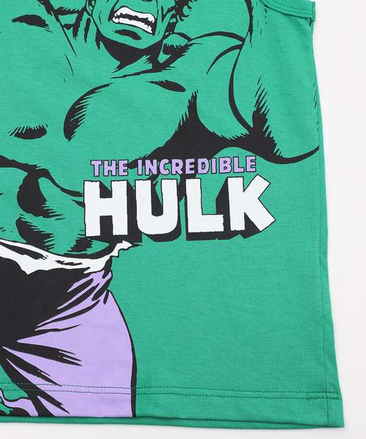 Regata Infantil Estampa Hulk Marvel Tam 4 a 10