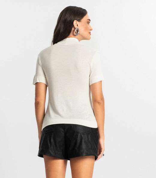 Blusa Feminina Gola Alta Endless Off White