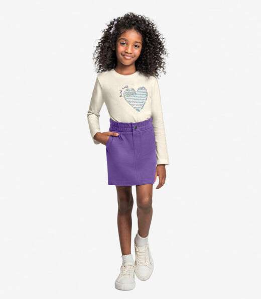 Conjunto Infantil Blusa Com Saia Trick Nick Roxo
