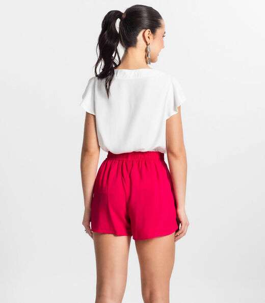 Shorts Feminino De Viscose Select Rosa