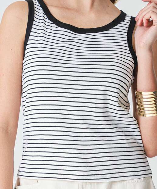 Blusa Regata Feminina Listrada Marisa Branco