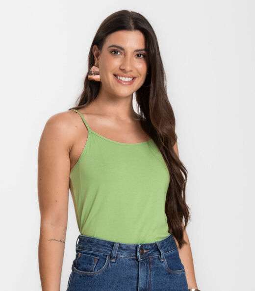 Image_Blusa Feminina de Alças Básica Rovitex Verde