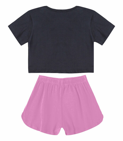 Conjunto Feminino Infantil Blusa E Short Select Preto