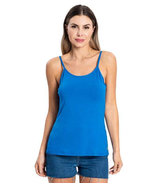 Image_Blusa de Alça Feminina Viscotorcion Básica Rovitex Azul