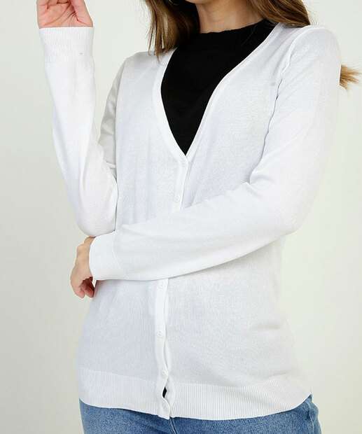 Cardigan Feminino Básico Botões Marisa