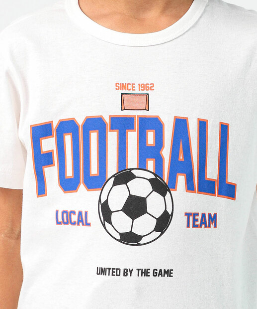 Camiseta Infantil Estampa Futebol Marisa Tam 4 a 10 Off White