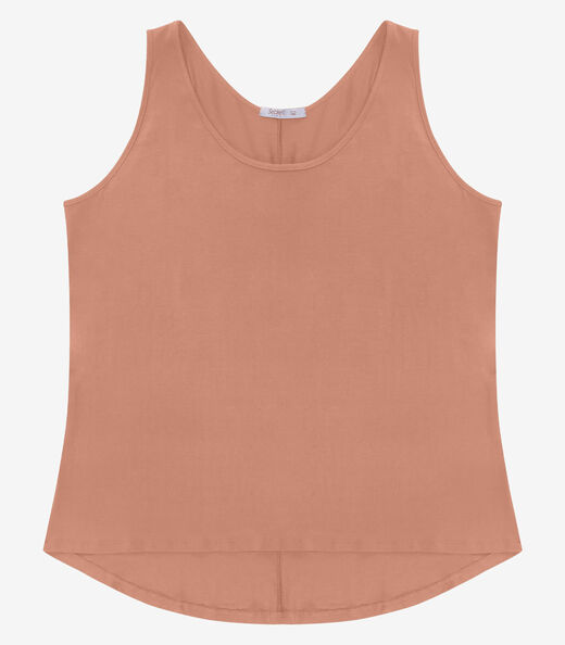 Regata Feminina Plus Size Secret Glam Marrom