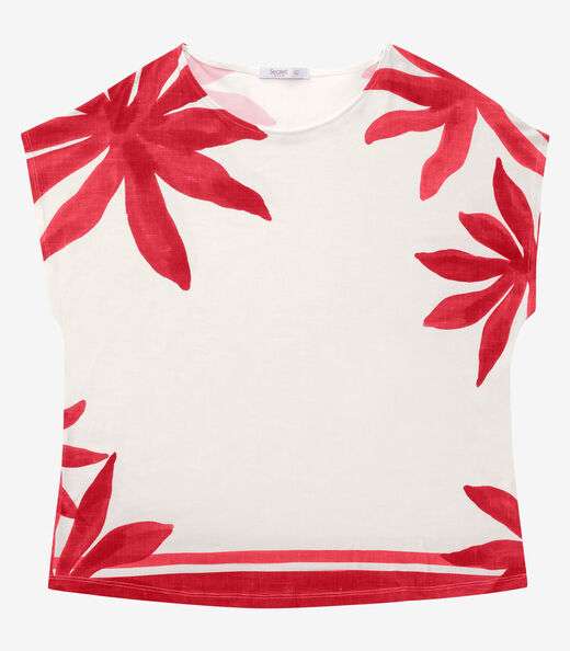 Image_Blusa Manga Curta Feminina Plus Size Secret Glam Vermelho