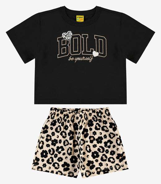 Image_Conjunto Infantil Blusa Com Shorts Rovi Kids Preto