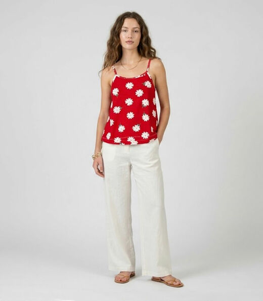 Blusa de Alça Tecido Viscose Infinita Cor Vermelho