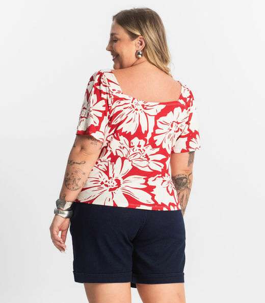 Blusa Feminina Manga Ampla Secret Glam Vermelho