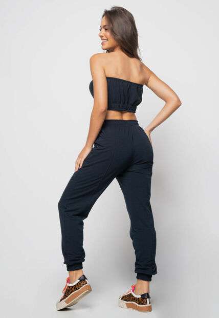 Cropped  Tomara Que Caia Malha Comfort Preto