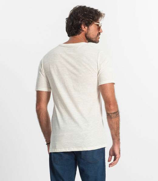 Camiseta Básica Masculina Plus Size Diametro Bege