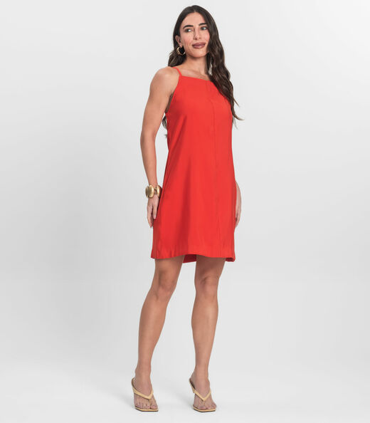 Vestido Feminino Decote Quadrado Endless Laranja