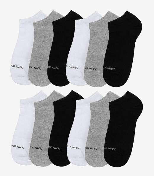 Image_Kit 12 Pares De Meia Soquete Lisas Trick Nick Sortido