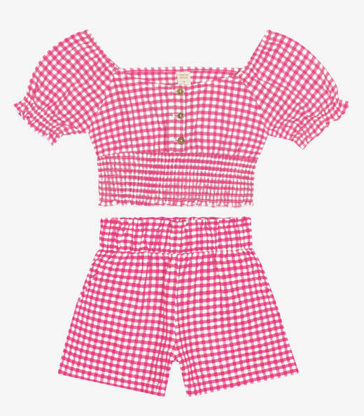 Conjunto Menina Blusa com Shorts Trick Nick Rosa