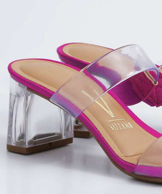 Tamanco Feminino Salto Grosso Tiras Vinil Vizzano 