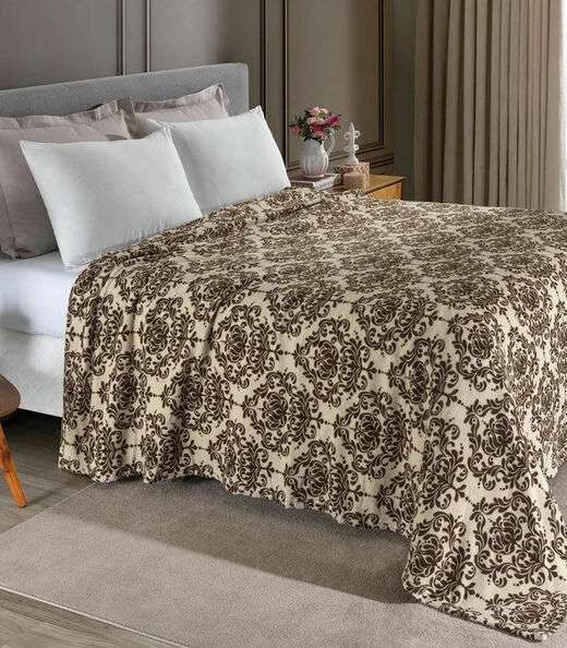 Image_Manta Flannel Casal Lar E Lazer Bege