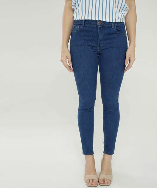 Calça Jeans Skinny Feminina Bolsos Marisa