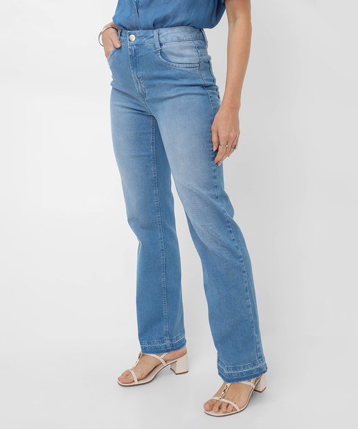 Calça Jeans Reta Feminina Marisa Azul