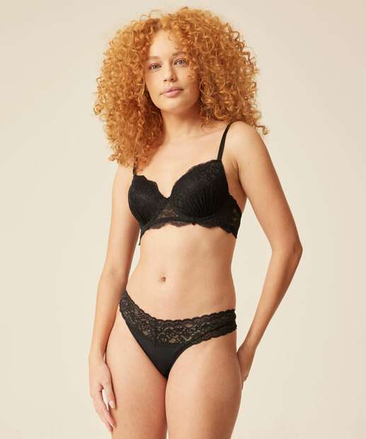 Kit 2 Calcinhas Tanga Renda Recorte Laser Marisa
