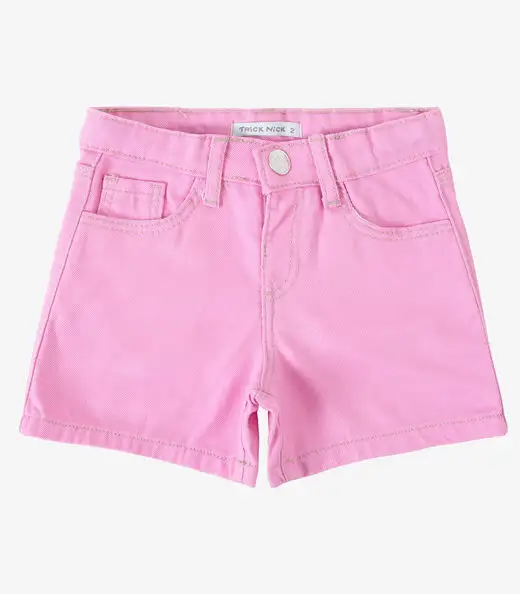 Short Infantil Jeans Com Bolsos Select Rosa