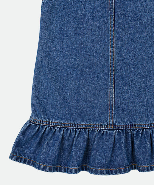 Vestido Jardineira Jeans Infantil Marisa Tam a 1 a 3 